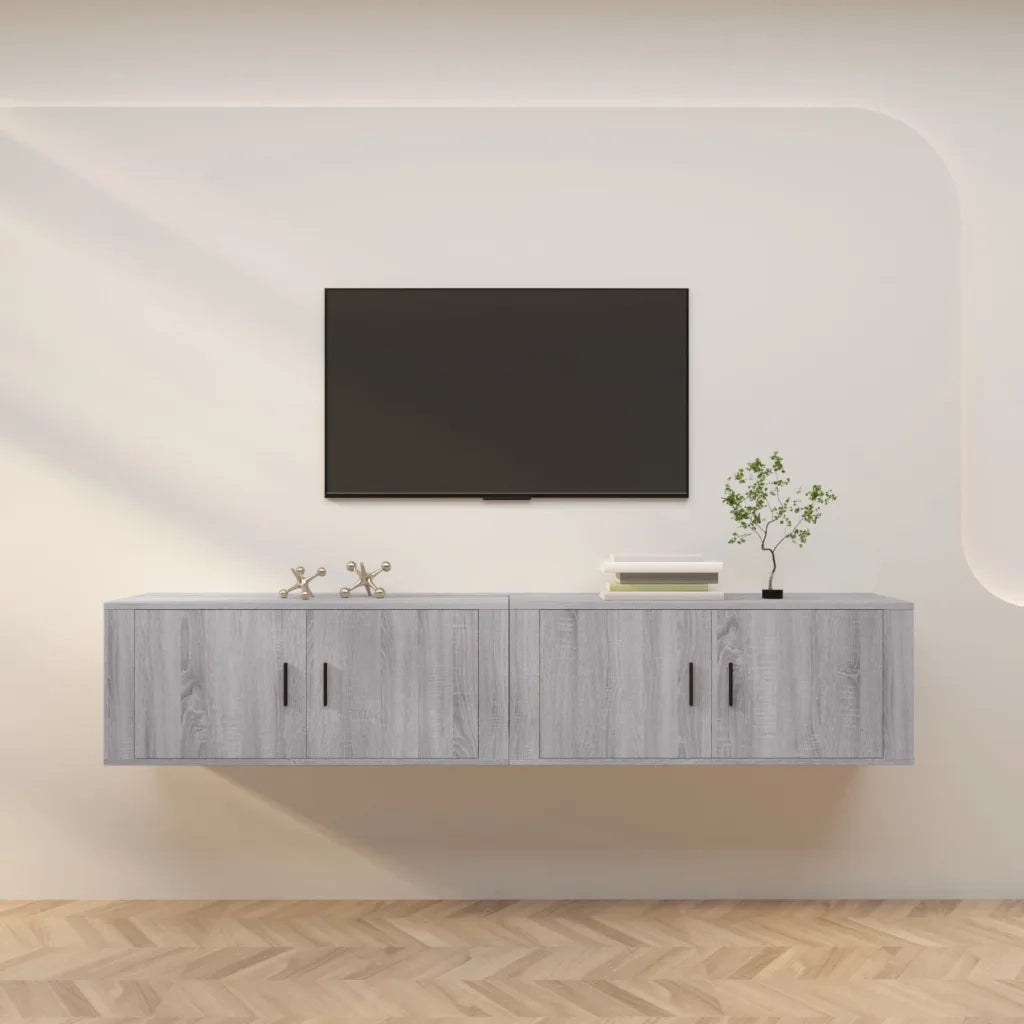 Mobili Porta TV a Parete 2 pz Grigio Sonoma 100x34,5x40 cmcod mxl 124693