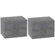 Set di 2 Comodini Sospesi con 2 Cassetti Moderni e Salvaspazio, 40x29x30 cm, Grigio Cemento
