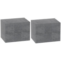 Set di 2 Comodini Sospesi con 2 Cassetti Moderni e Salvaspazio, 40x29x30 cm, Grigio Cemento