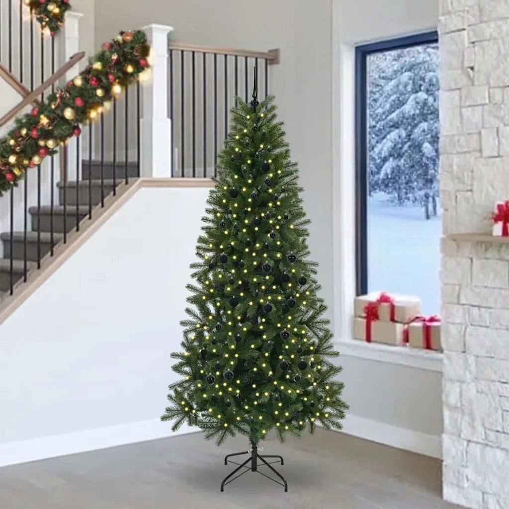 Albero di Natale | Decorazioni natalizie artificiale con 300 LED Verde 240 cm PE e PVC