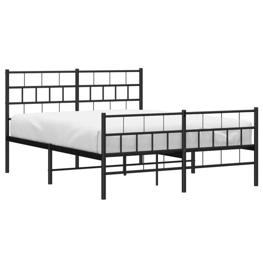 Giroletto con Testiera e Pediera Metallo Nero 120x200 cmcod mxl 83233