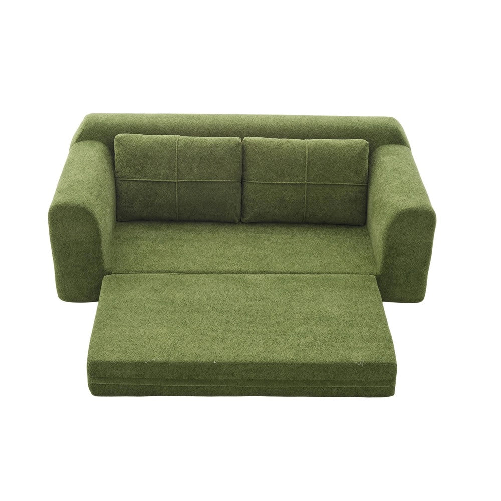 Sof¨¤ letto 2 in 1 - Zephmum- 179¡Á95¡Á79 cm - Verde - Trasformabile, pieghevole