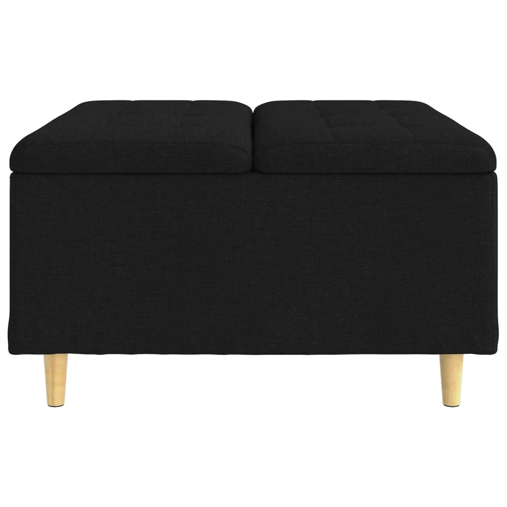 Pouf contenitore con cuscino Nero 80 x 80 x 45 cm Tessuto