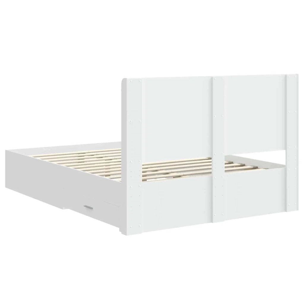 Struttura del letto con stoccaggio e testata Bianco 3414087