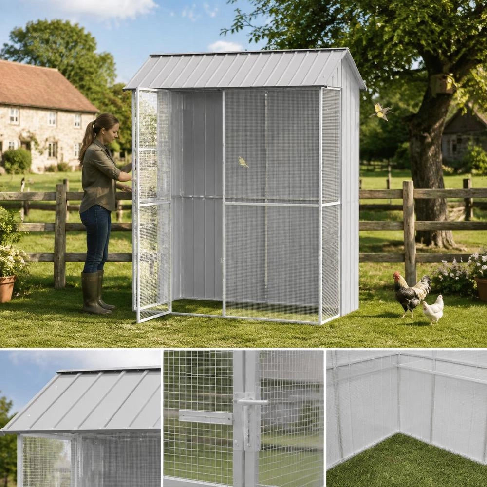 Birdcage Gray 215 X 110 X 247 Cm Galvanized Steel