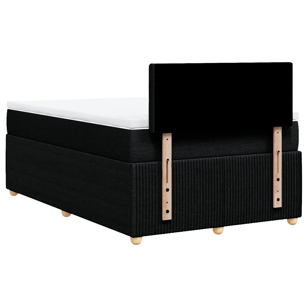 Giroletto a Molle con Materasso Nero 120x190 cm in Tessuto