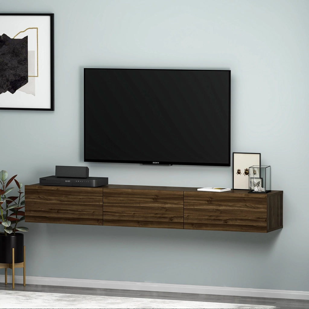Porta TV in legno "Terra" - 31 x 180 x 26 cm - Noce