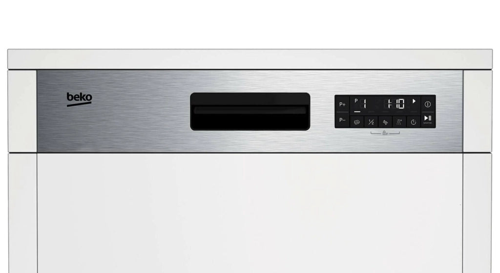 Beko b300 Lavastoviglie 60cm semi-integrata con cruscotto Inox, Classe D, 45 dBA