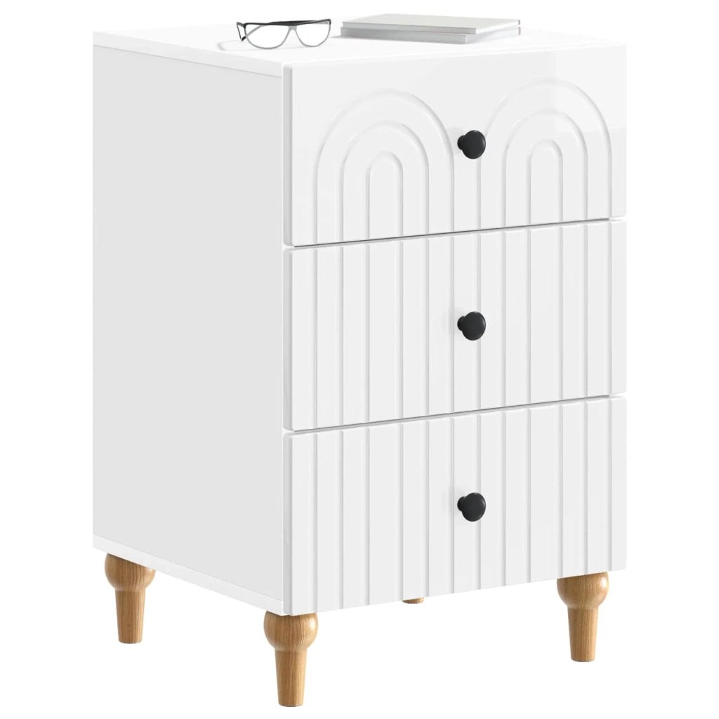 Armadio da Notte con cassetto Bianco Lucido 43x 41 x 66,5 cm