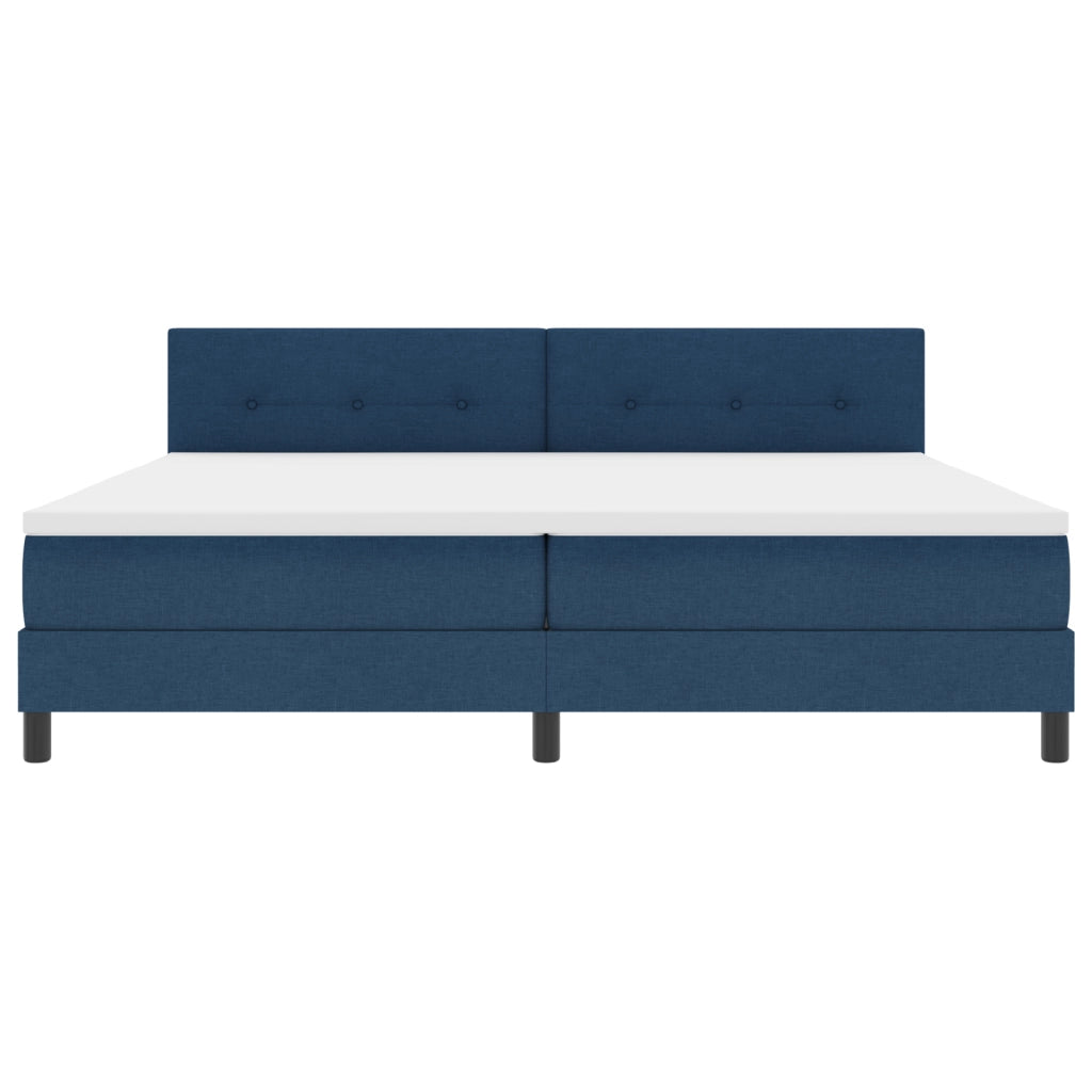 Letto a molla con materasso blu 200x200 cm in tessuto