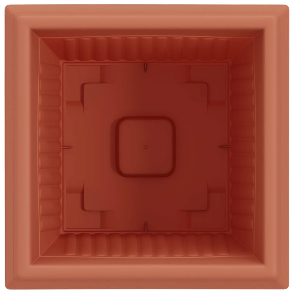 Vaso quadrato per fiori 24 pcs Rosso Mattone 33 x 33 x 26 cm