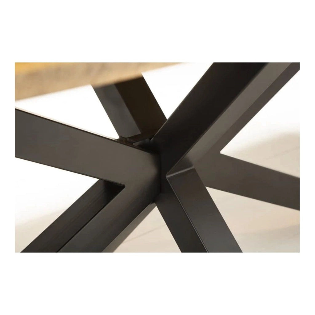 Tavolo da pranzo SOLARA 180 cm – Piano in legno massello di mango e metallo nero