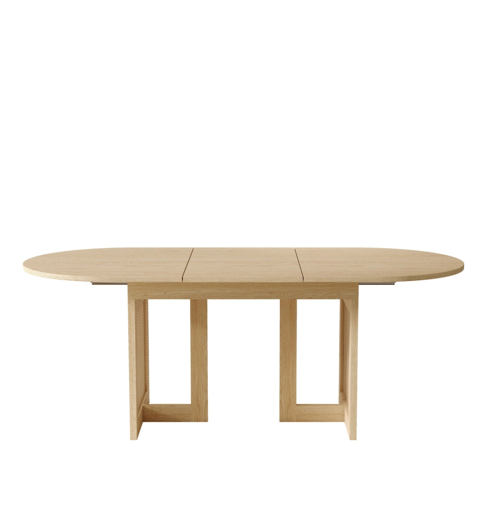 Tavolo da pranzo allungabile 160x80x75 cm con bordi arrotondati in MDF naturale