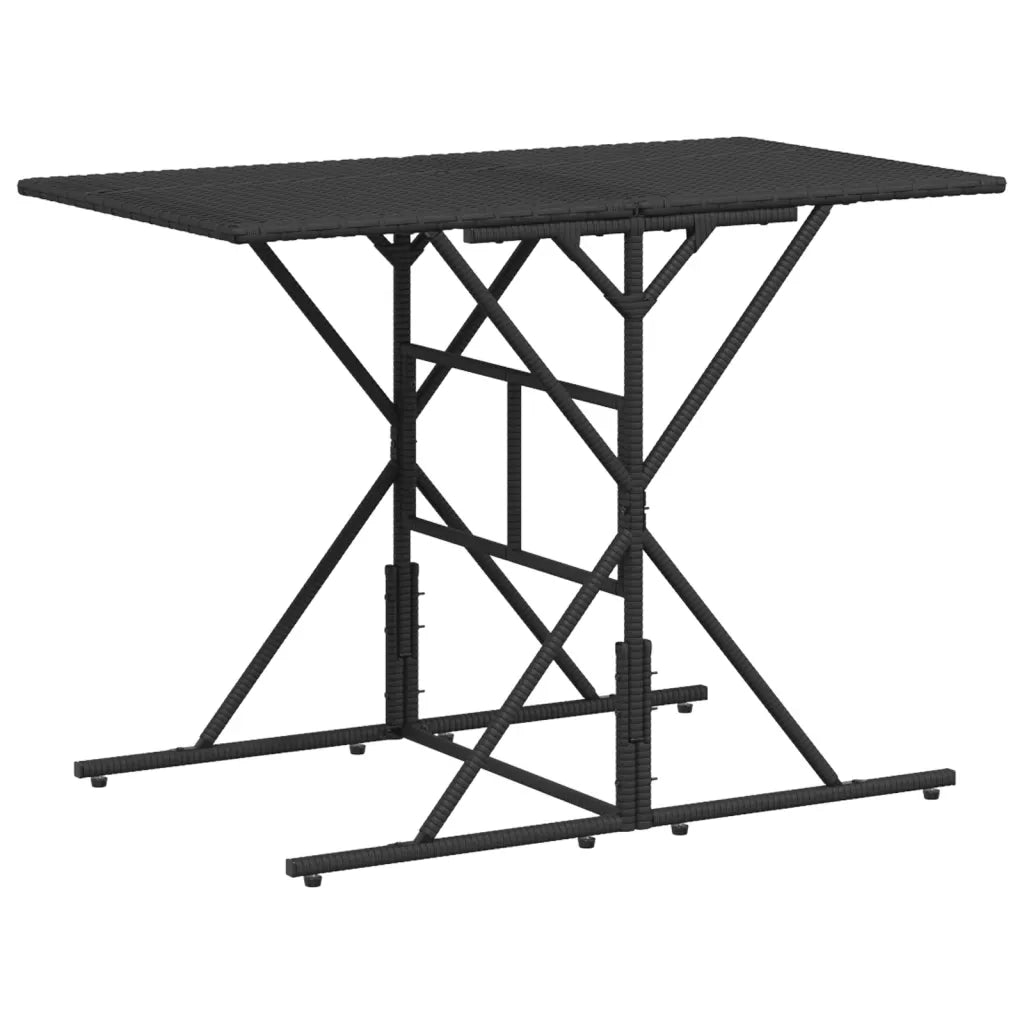 Set da Pranzo da Giardino 7 pz Nero con Cuscini in Polyrattan 369009