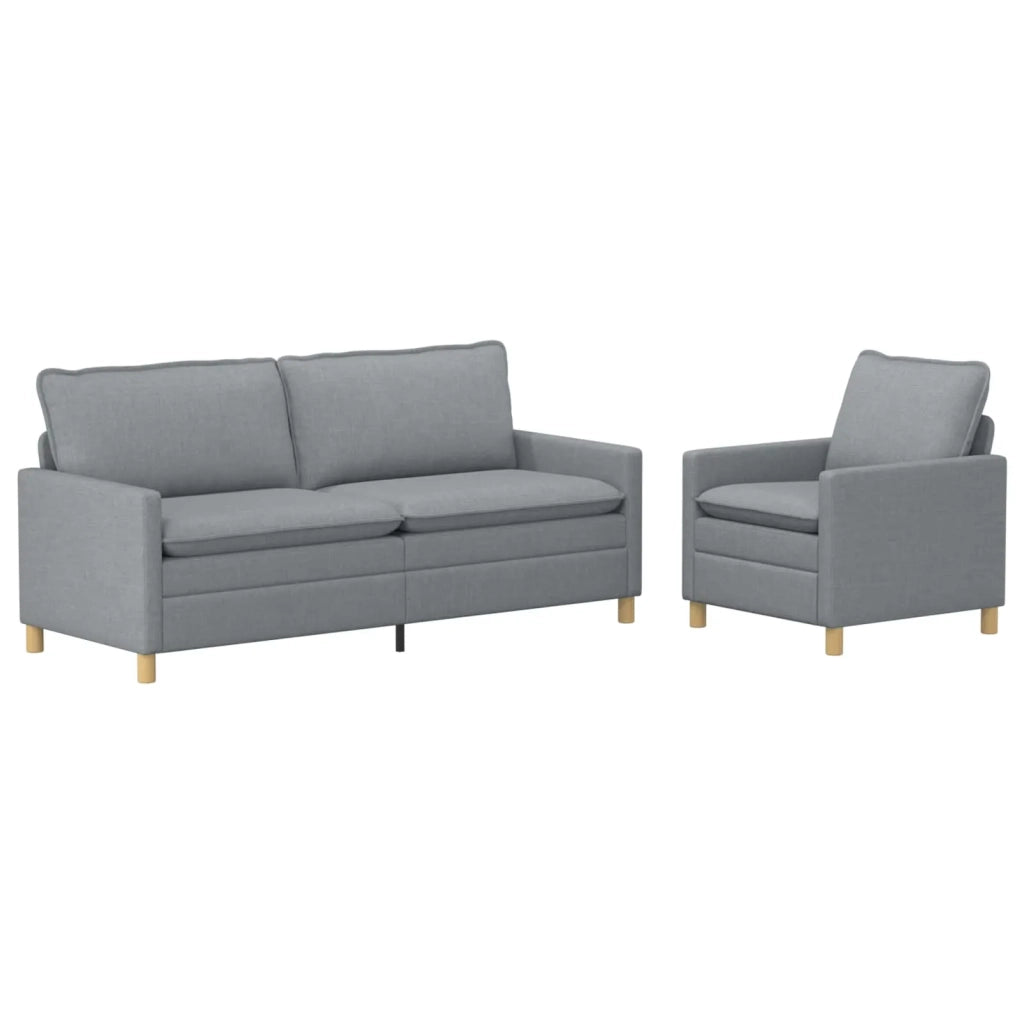 Set di divani 2 pz Grigio Chiaro Tessuto 3417101