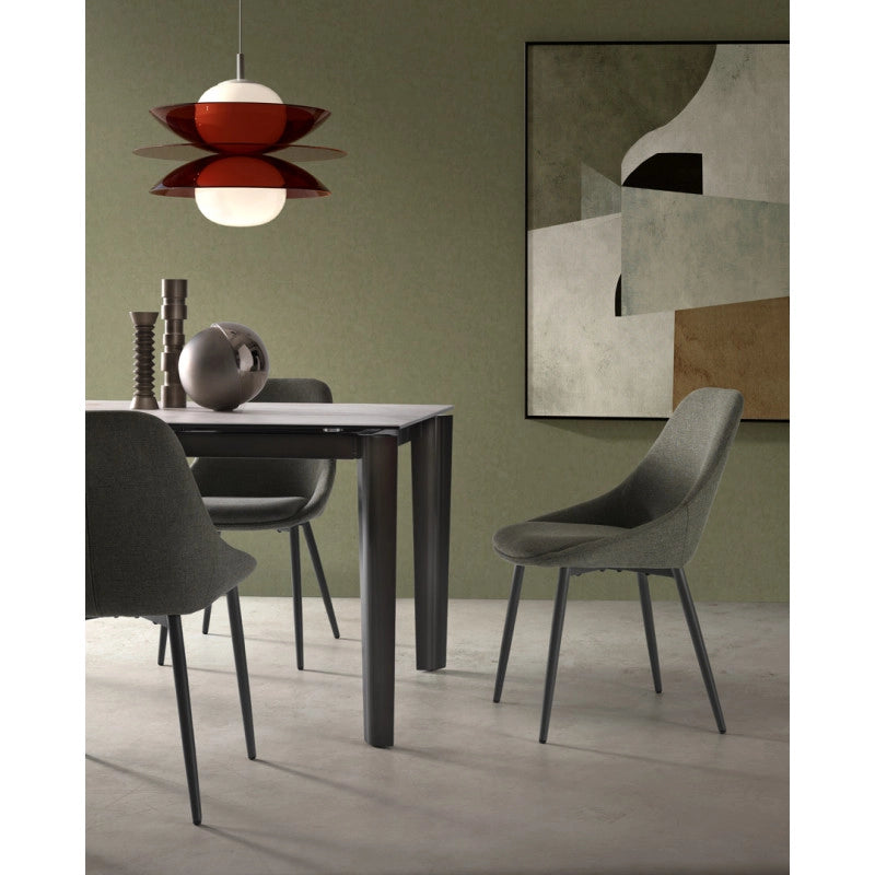 Sedia in tessuto easy-clean Gambe in metallo verniciato Kira 51cm X 59cm H 85cm Stones