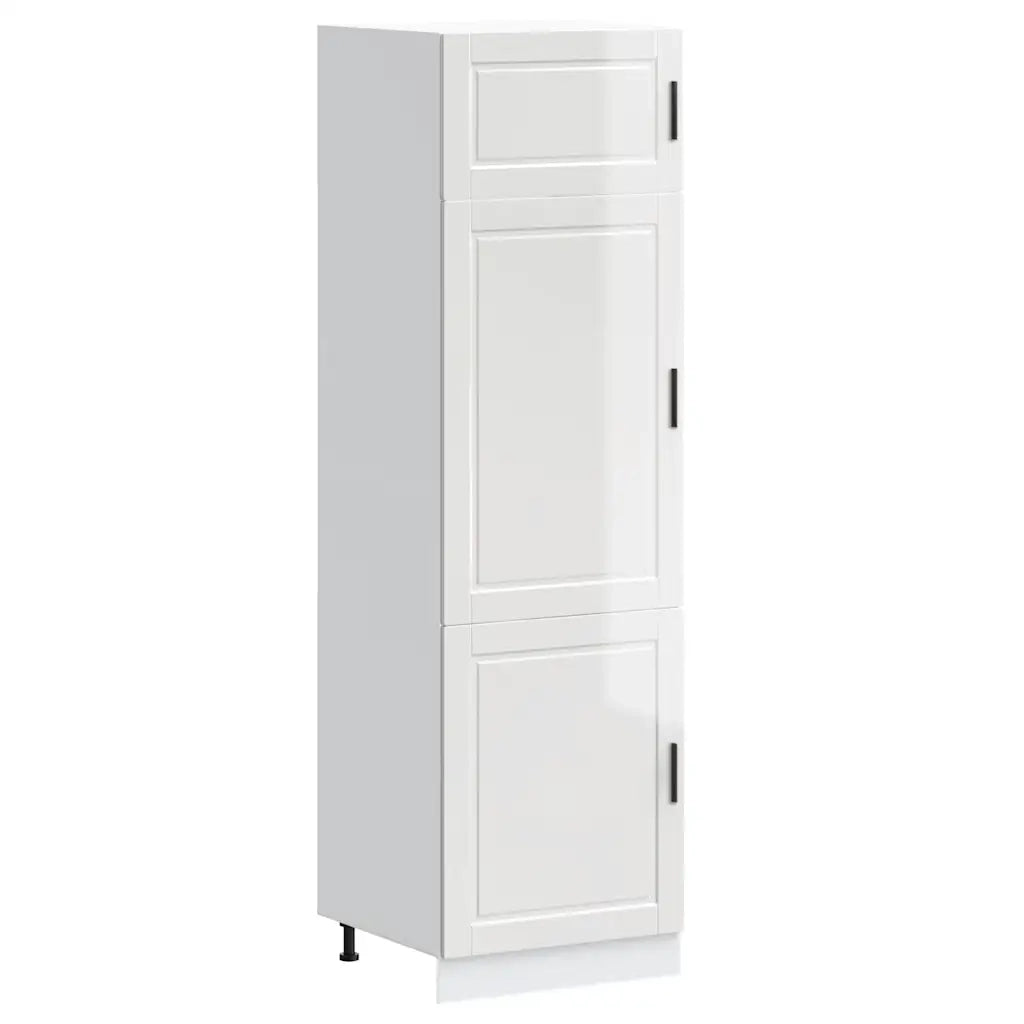 Armadio da Cucina-Credenza da Cucina Porto Bianco Lucido in Legno Multistrato