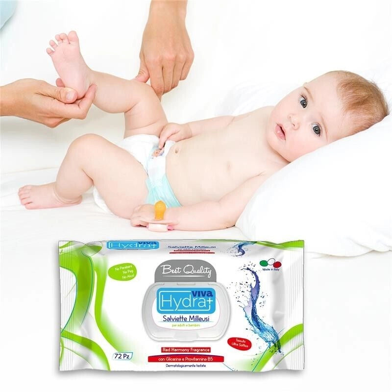 MAURY'S SALVIETTE DETERGENTI UMIDIFICATE MILLEUSI RED HARMONY 72PZ PER ADULTI E BAMBINI