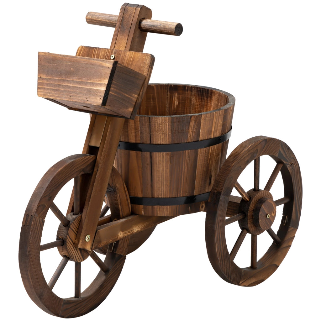Portavasi Triciclo da Giardino ¨C Xylo ¨C Legno di Abete 52x31x45cm