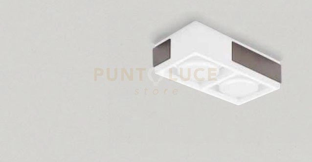 VELIA lampada a soffitto 2 luci attacco GX53 bronzo in gesso e alluminio 21,8x5,5cm