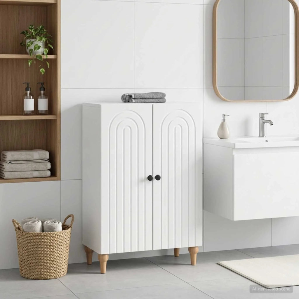 Mobiletto da Bagno ALKMAAR Bianco 59,5 x 31 x 80 cm 896175