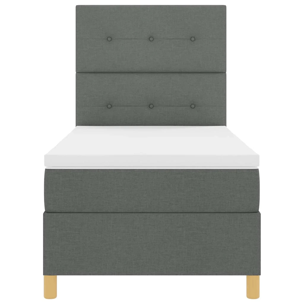 Letto a Sorgente LED Grigio scuro 100 x 200 cm Tessuto 3343076