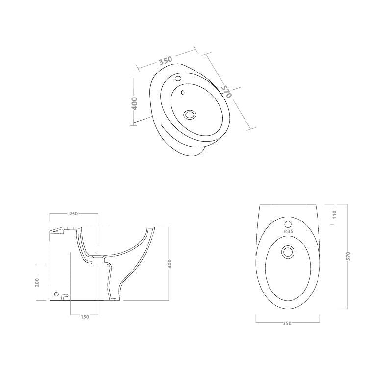 Bidet Join Bianco Monoforo Filomuro A Terra 04253000 Pozzi Ginori - Geberit