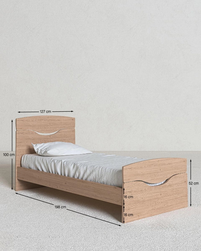 Letto Smile con fascioni e pediera - Letto una piazza e mezzo 127 x 197 - Struttura virginia - Rete e materasso esclusi_