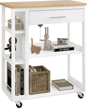 Carrello per giardino e cucina a ruote bianco dimensioni 73x88x38 cm (B x H x D)