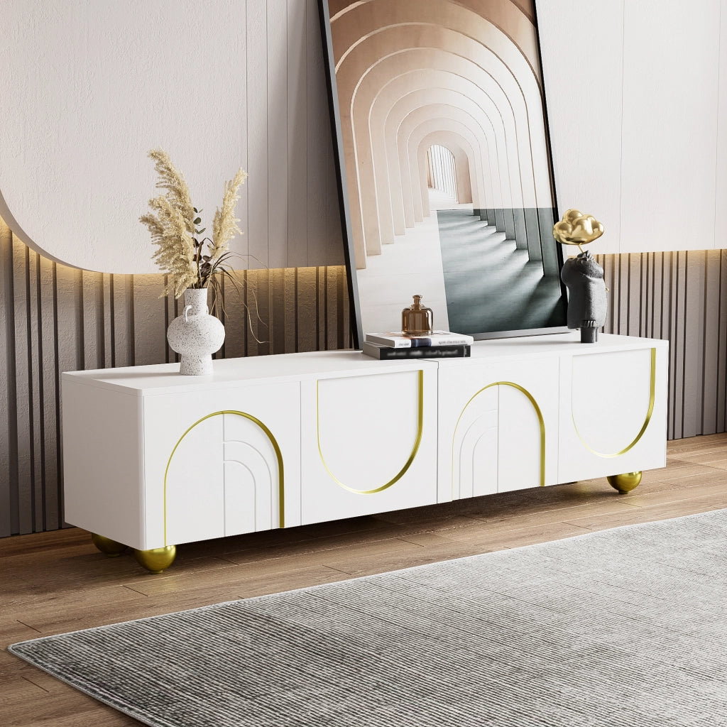 Cassettiera per TV bianca in truciolare lunghezza 170 cm
