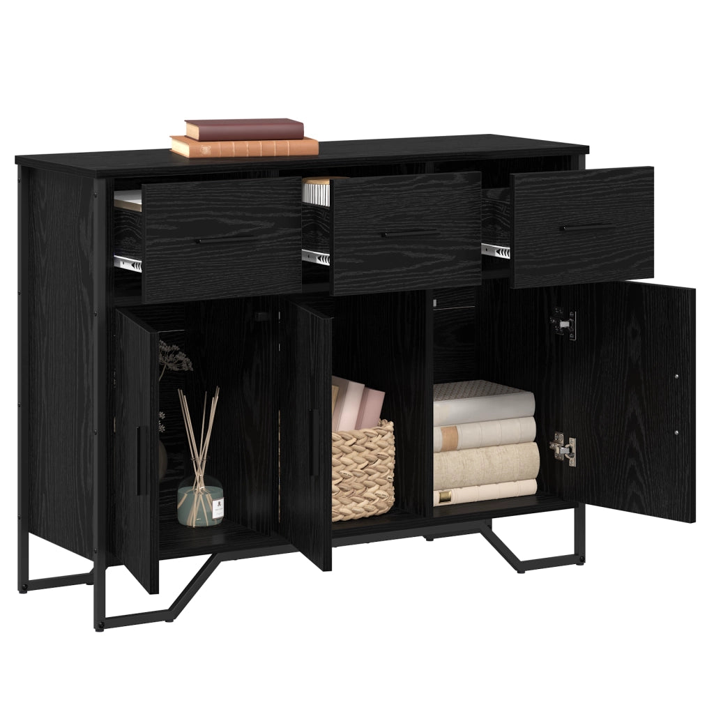 Credenza in Rovere Nero 97x32.5x74.5 cm Legno Ingegnerizzato