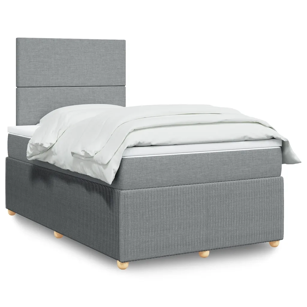 Giroletto a Molle con Materasso Grigio Chiaro 120x190cm Tessuto 3294288