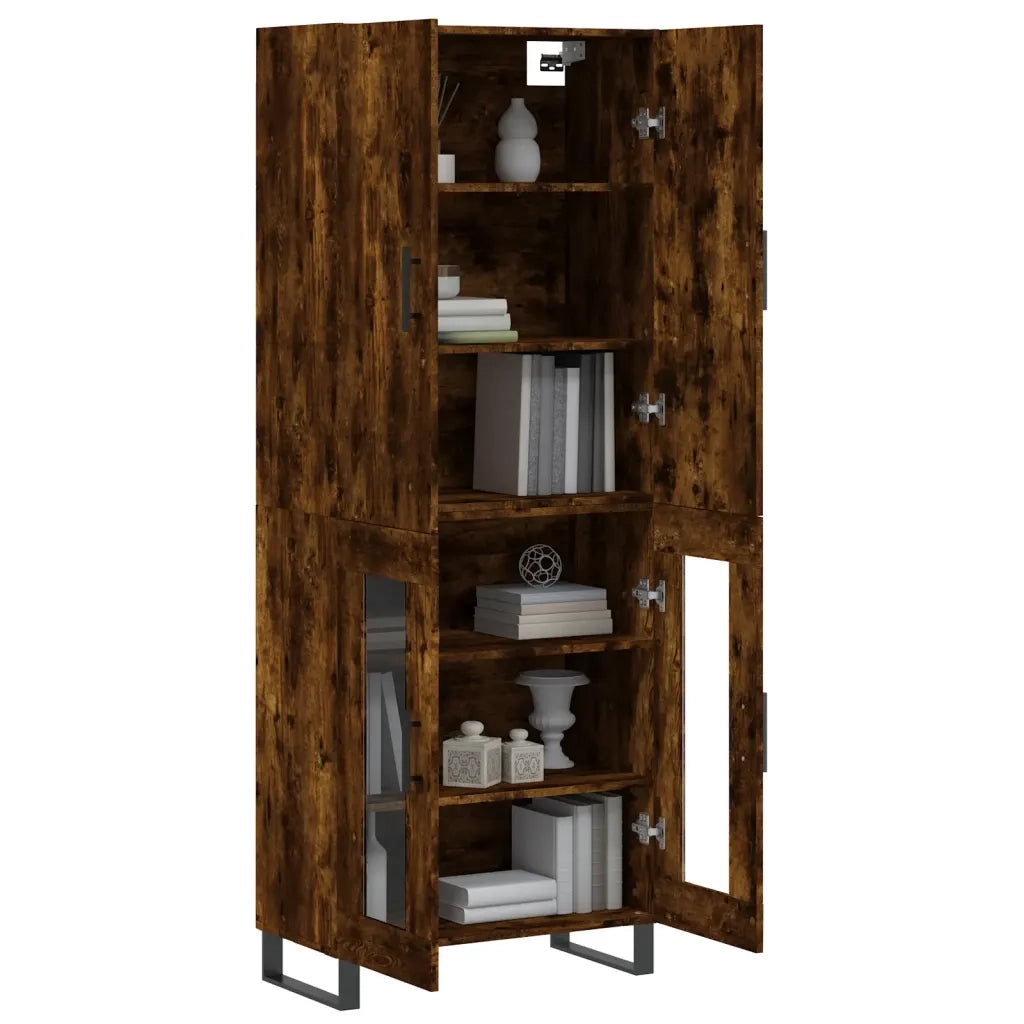 Credenza | Madia | Buffet da pranzo | Armadio da pranzo Rovere Fumo 69,5x34x180 cm in Legno Multistrato