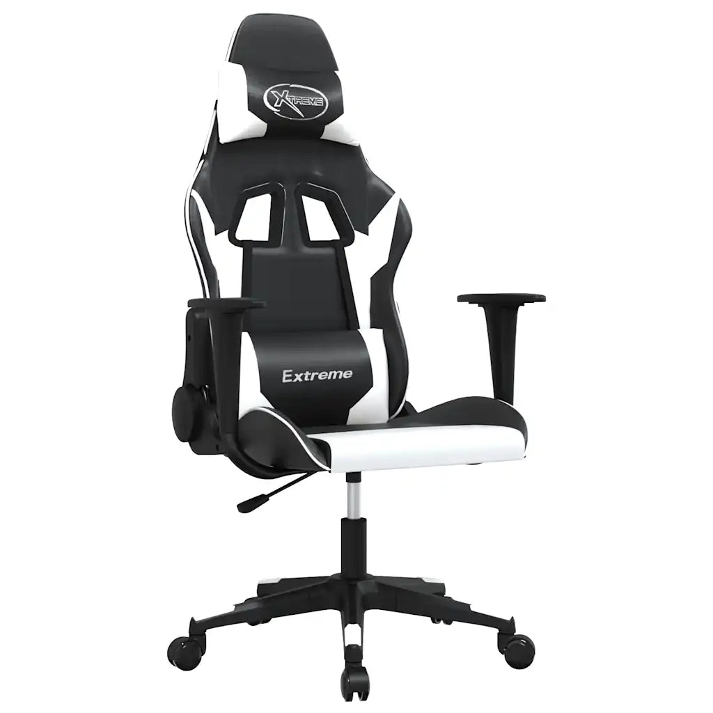 vidaXL Sedia da Gaming Nero e Bianco in Similpelle