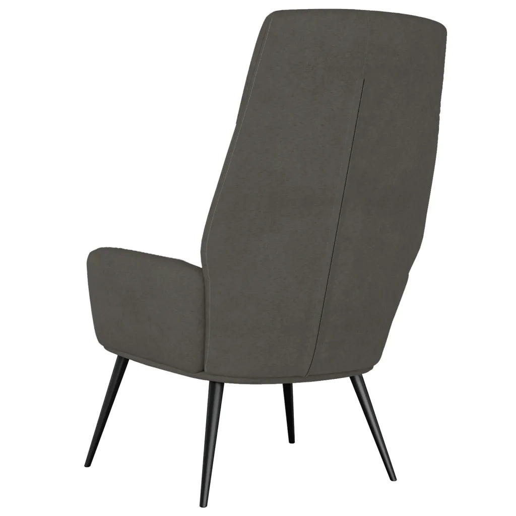 Poltrona Reclinabile Grigio Scuro in Similpelle Scamosciata 341282