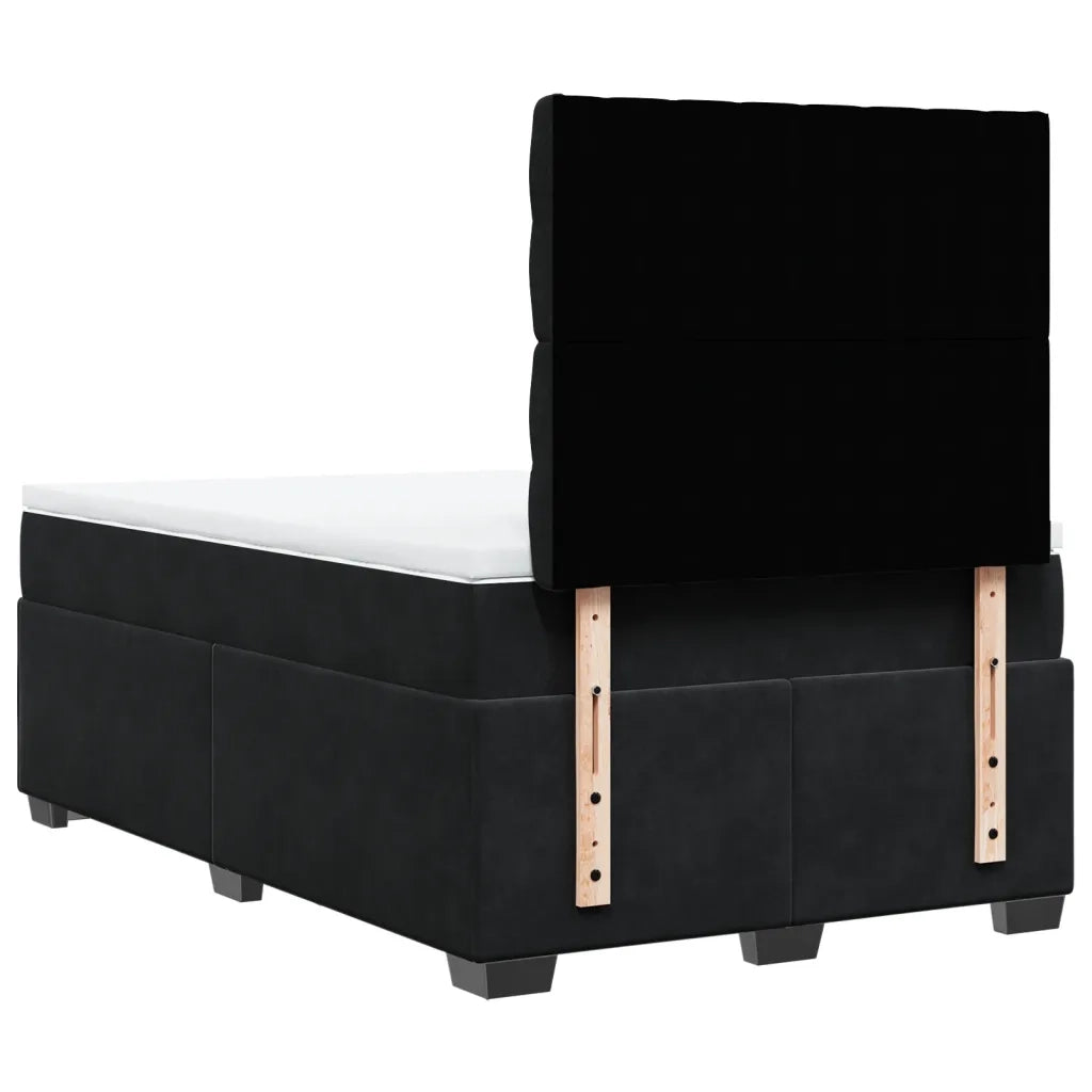 Giroletto a Molle con Materasso Nero 120x200 cm in Velluto 3290890