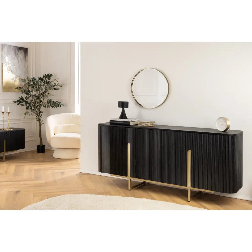 Buffet 160 cm 4 porte nero e dorato – Collezione ORION