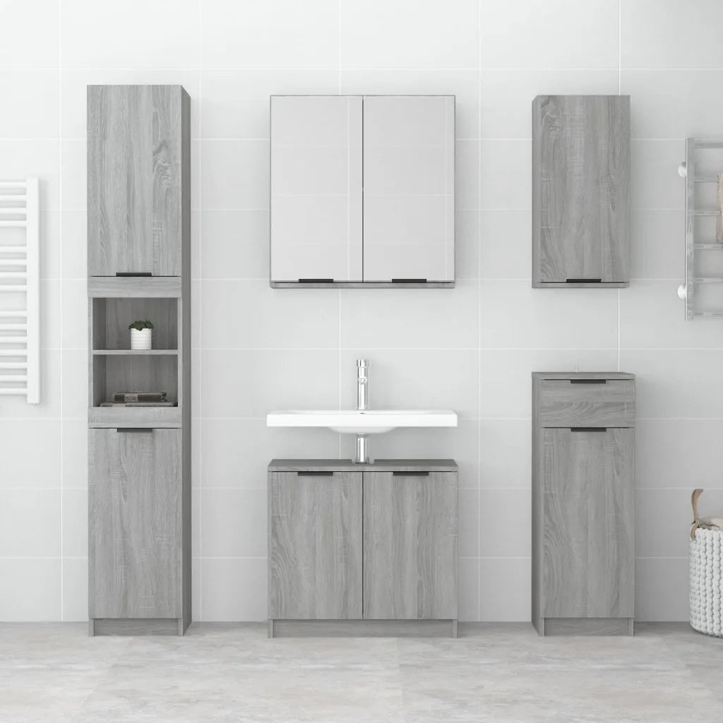 Mobile da Bagno | Armadio da bagno a Parete Grigio Sonoma 32x20x67 cm