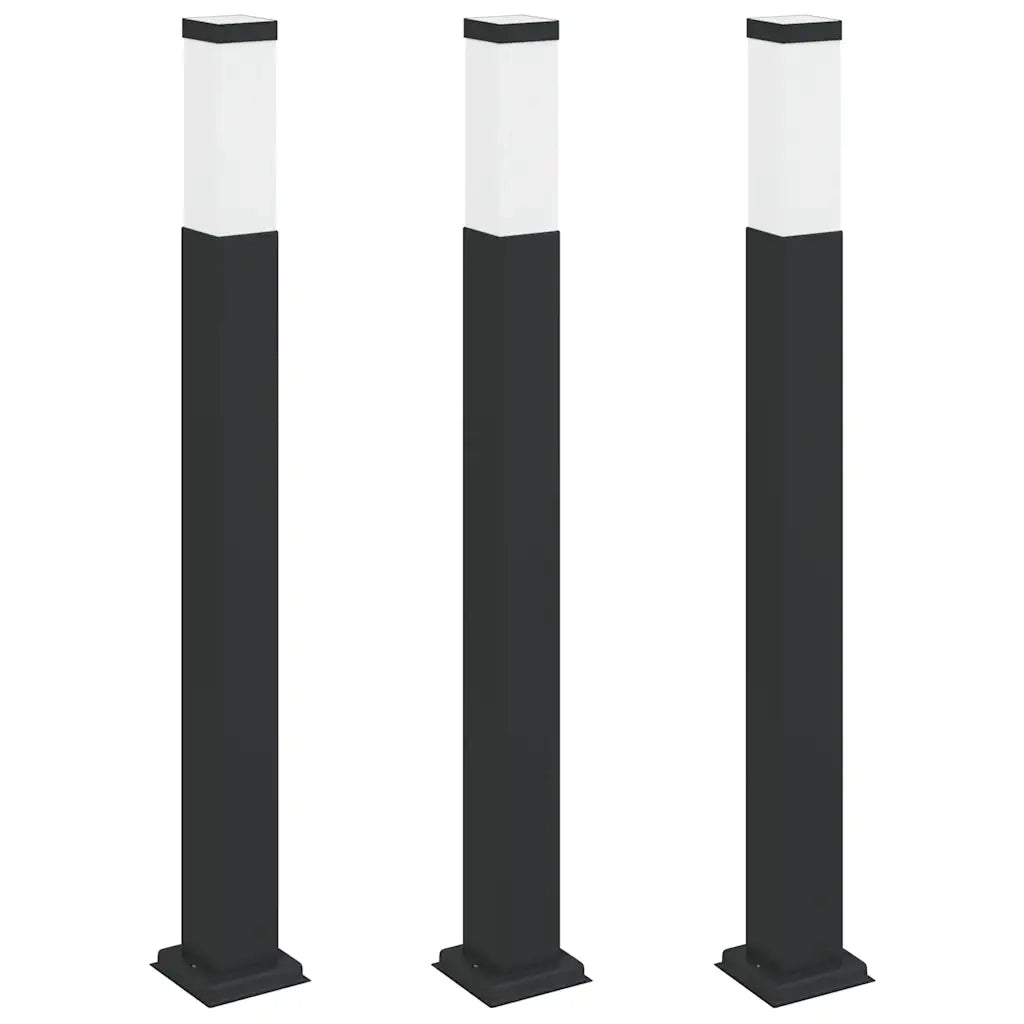Lampioni a palo 3 pz 80 cm Nero IP44 4006074