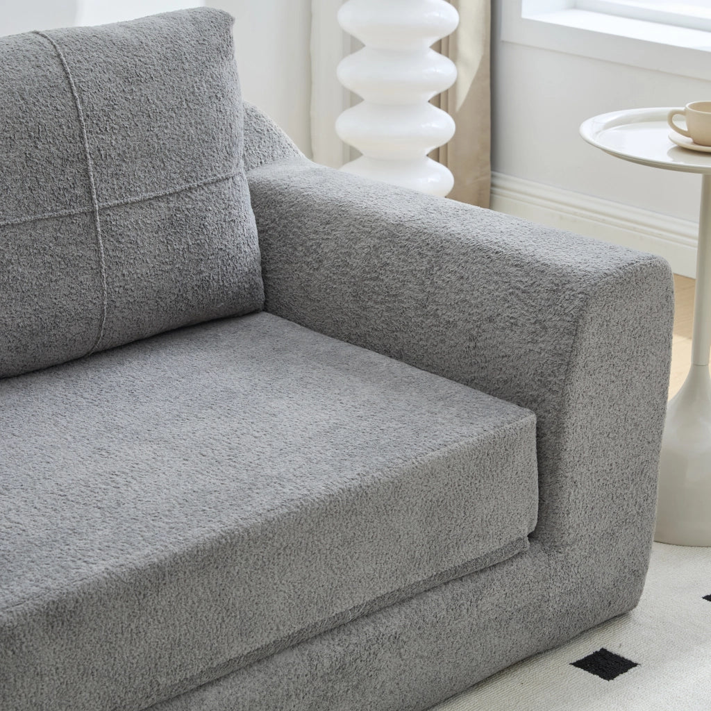 DIVANO LETTO Pieghevole 179x95x79 cm Tessuto Grigio Scuro