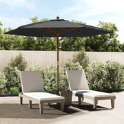 Ombrellone da Giardino-Ombrello da Balcone con Palo in Legno Nero 299x240 cm