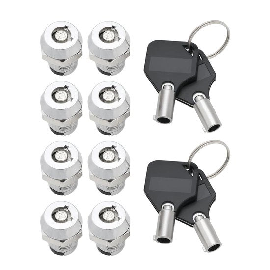 Sostituzione Interruttore Chiave Comando - Elettronico - 12mm - Riparazione - 2 Posizioni - Pulsante - 1A/125VAC - 0.5A/250VAC - Adatto per Sistema di Blocco Chiave - Nero Rond 4 Pezzi