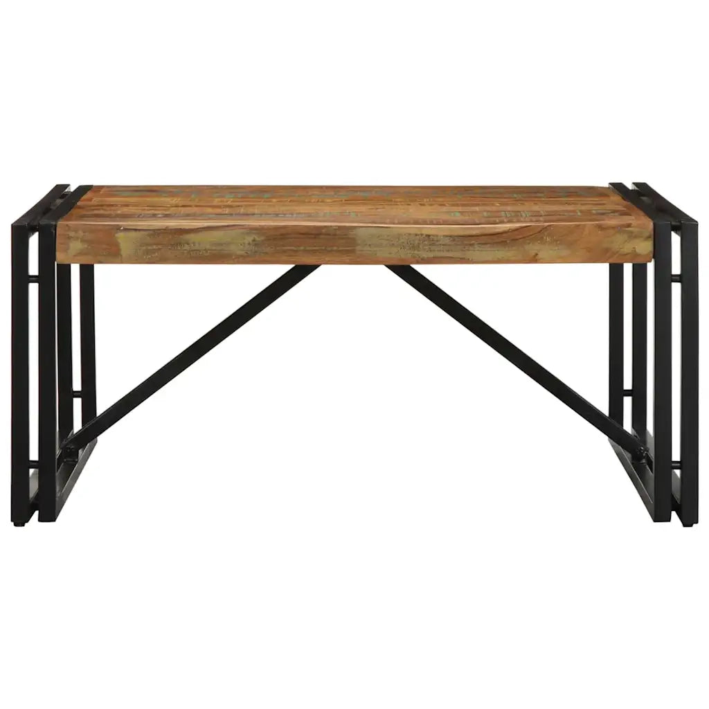 Tavolino Salotto-Tavolino da soggiorno-Tavolo Multicolore 80x80x35cm Legno Massello Recupero