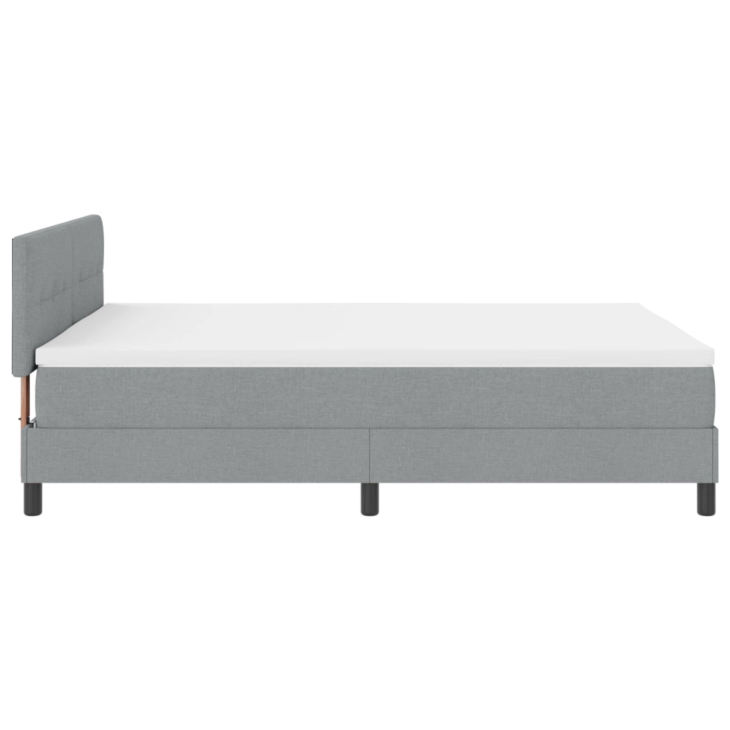 Letto a Molle con Materasso e Luce LED Grigio 140x190 cm Tessuto