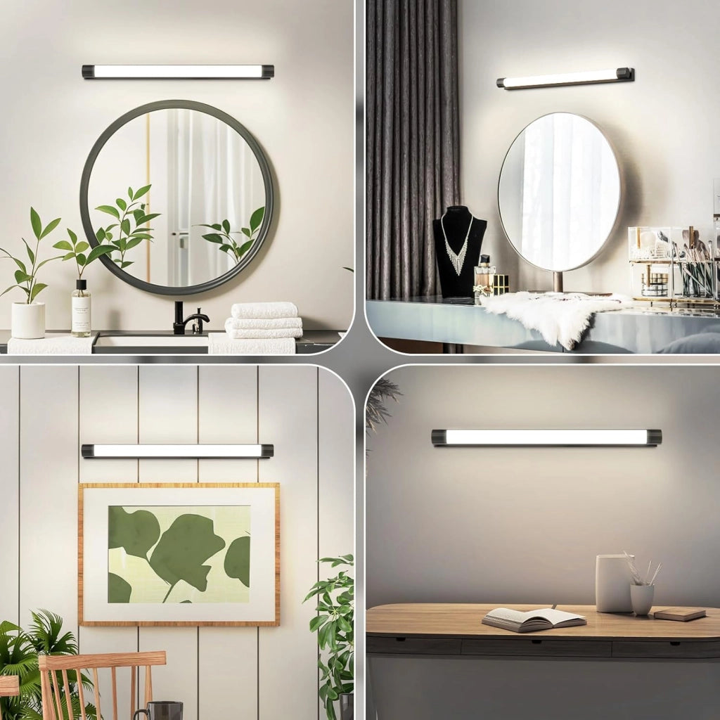 ZMH Applique da Parete LED  50cm 10W Colore Nero 4000K per Specchio da Bagno Illuminazione Moderna per Mobili da Cantina
