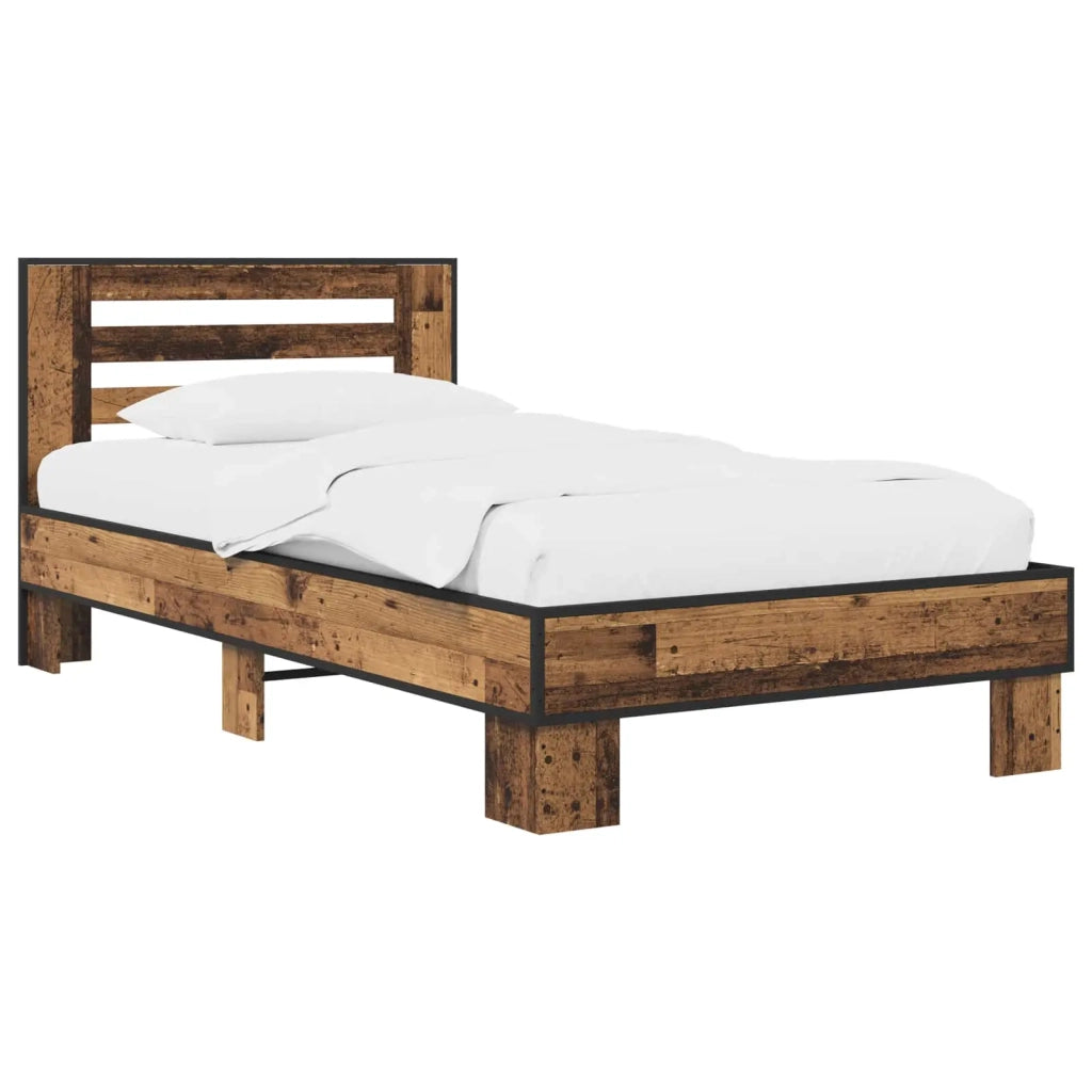 Struttura letto con testata Legno antico 80 x 200 cm
