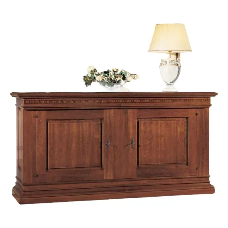 Credenza 2 porte classica legno tinta noce 215x56x115 - Mobili 2G