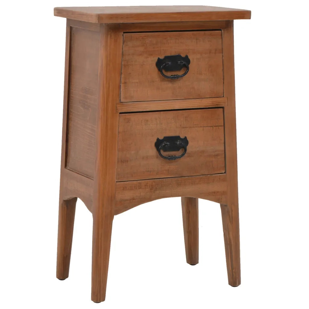 Comodino in Legno Massello di Abete 40x29x68 cm Marrone cod mxl 30771
