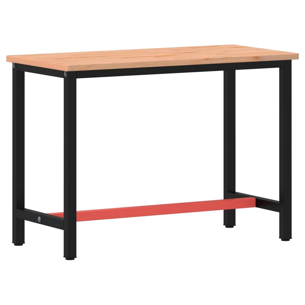 Banco da Lavoro 115x55x81,5 cm Legno Massello Faggio e Metallocod mxl 131338