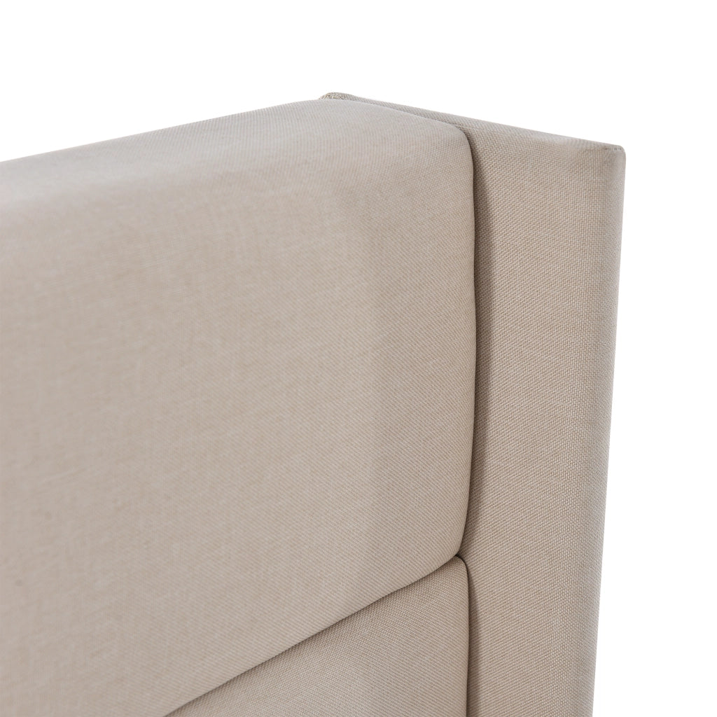 Letto matrimoniale contenitore imbottito 160x200 cm beige con materasso a molle e alzata idraulica